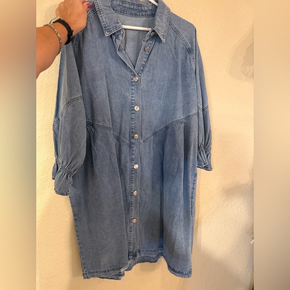 Denim Button-Up Dress